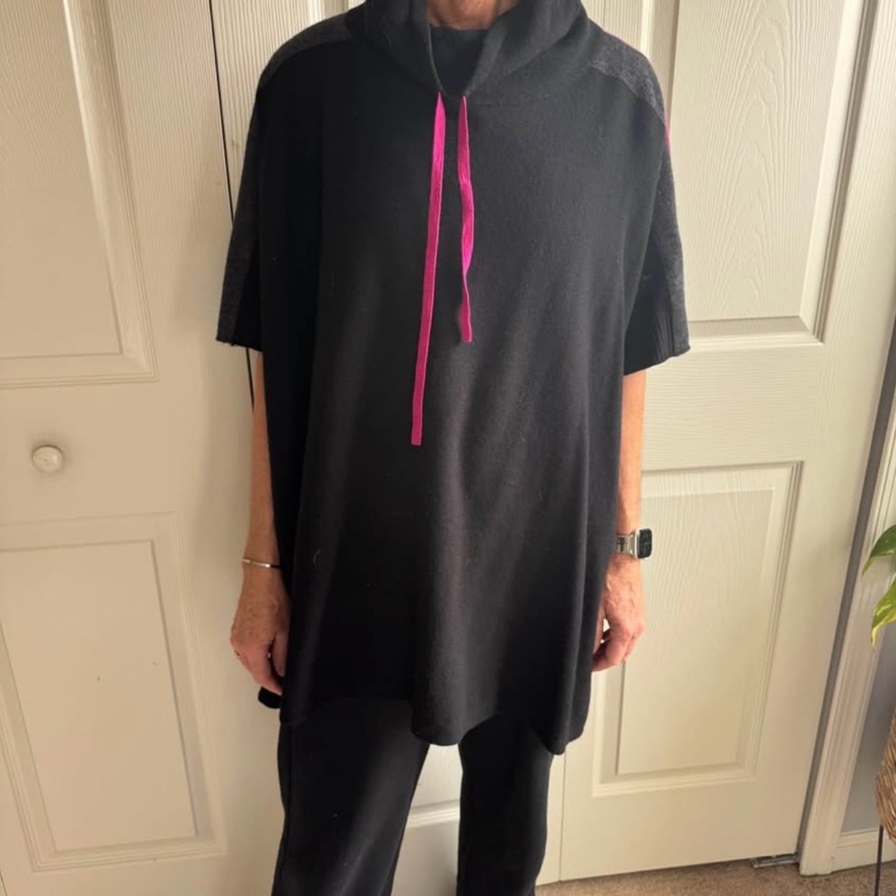 Tahari Hooded Sweater Poncho